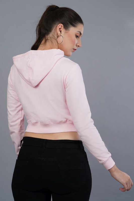 Printed Crop hoodie for girls